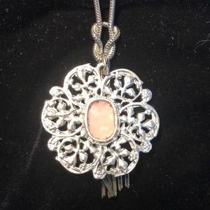 Flower Rose Quartz Pendant (repurposed)
